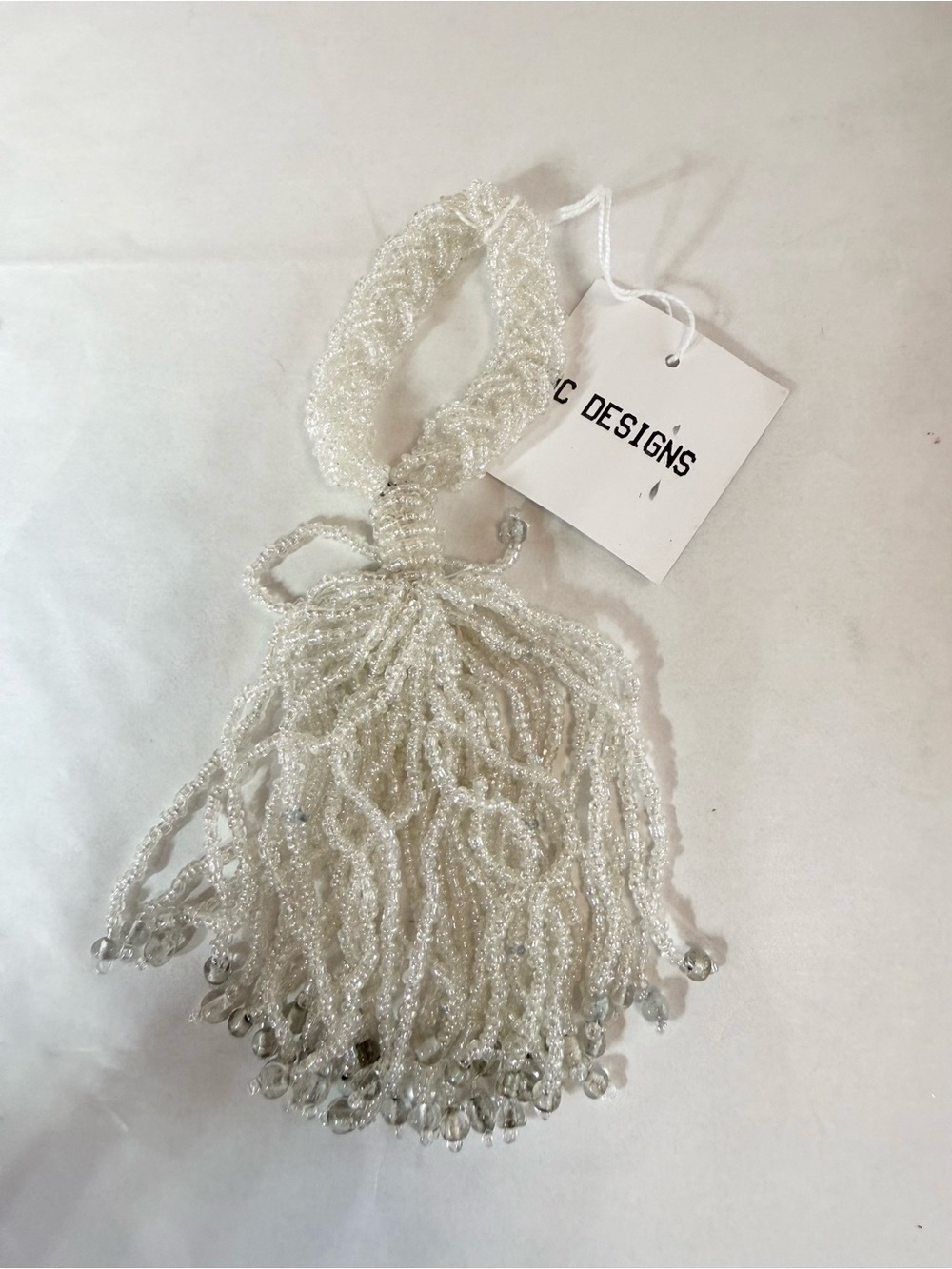 🤍Wilton Court Designs Green Seed Bead Tassel Napkin Rings - 4 each🤍